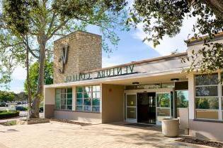 Photo of Ventura College Administration Building, Text below reads: Administrative, College Administration and Operations